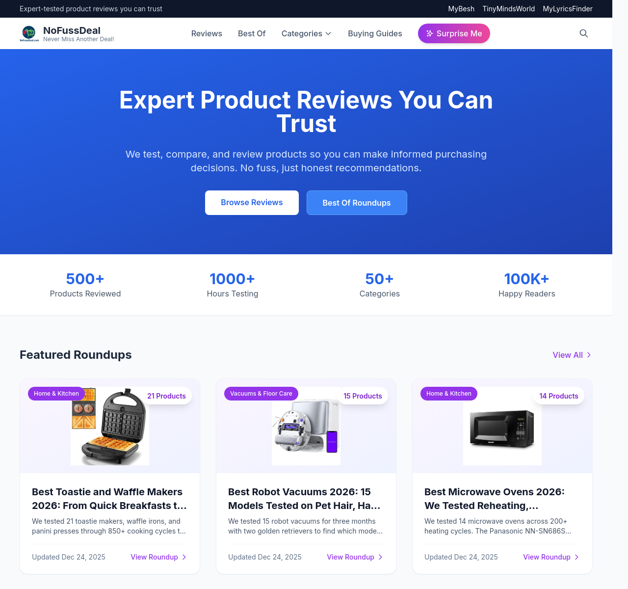 NoFussDeal Product Reviews